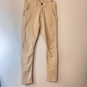 Men’s Kenzo Chino Pants Size 28x32 Skinny Flat Front Khaki